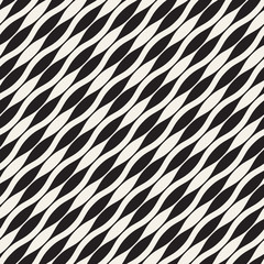Wavy stripes vector seamless pattern. Retro wavy texture. Geometric lines monochrome design.