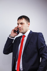 Naklejka premium A man in a business sui