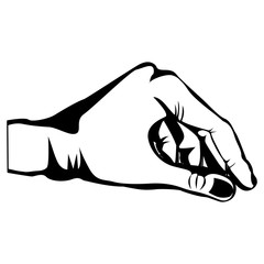 sketch silhouette hand fingers together vector illustration