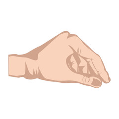 sketch silhouette skin color hand fingers together vector illustration