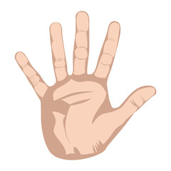 sketch silhouette skin color of hand with open palm vector illustration