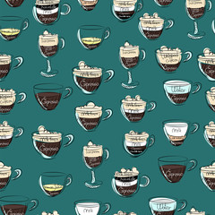 a Cup of coffee. seamless pattern