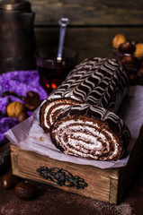 Sweet chocolate roll