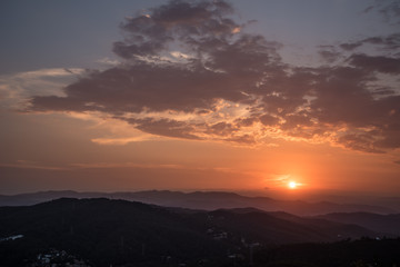 Barcelona Sunset from the Mountains 