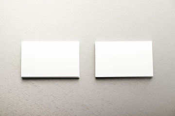 Business card on gray background. Business.