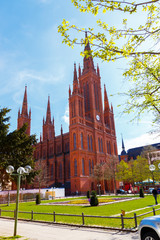Obraz premium Wiesbaden, Marktkirche. März 2017.
