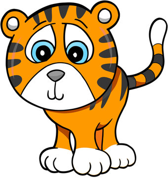 Cute Tiger Vector Illustration Art