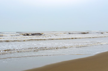 Lonely wild sand beach in Vietnam