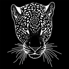 Leopard face tattoo ,Vector illustration, print
