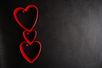 heart on a black background, on February 14 Valentine's Day