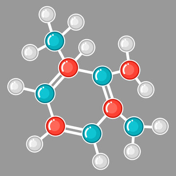 Molecular structure design. Research concept in flat style