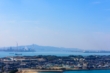 山口県から望む北九州のプラント