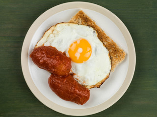 Fried Egg and Tomatoes on Toast