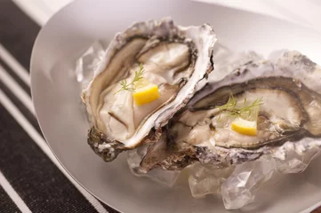 Plexiglas foto achterwand 生かき・広島産牡蠣・殻つき　oyster © yumegigiwa