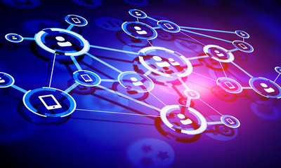 Social network background . Mixed media