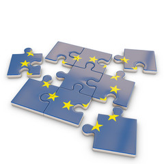 Europe puzzle flag, 3d rendering