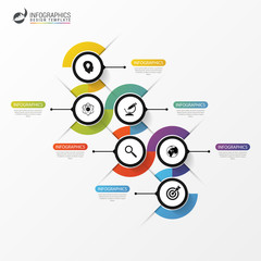 Abstract colorful business path. Timeline infographic template. Vector