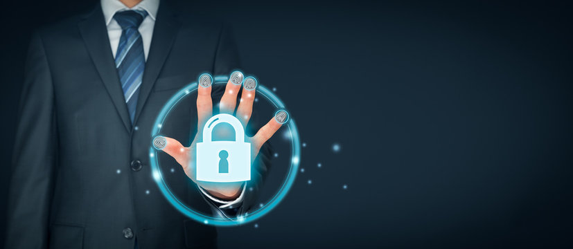 Security concept with fingerprint touch identification and authentication