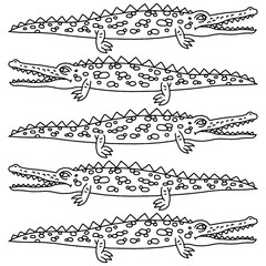 Funny crawling crocodile - vector.