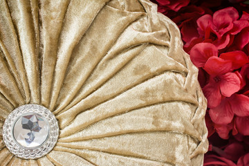 Wedding Pillow Gold color on Red use to background.