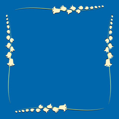 квадратная рамка из ландышей, векторная иллюстрация