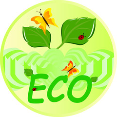 Vector eco card, poster, logo, icon