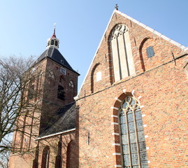Fototapeta na wymiar Hippolytus Church from the 15th century in Middelstum. The Netherlands
