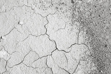 Top view of cracked and barren ground.