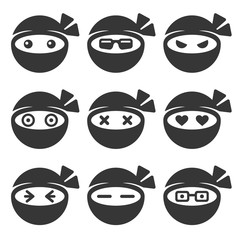 Ninja Face Icons Set © Sergei Sizkov
