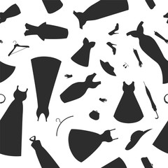 Seamless pattern - dresses and accessories.