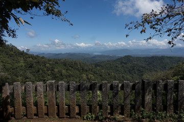 Obraz premium A morning sight of Pilok Mountain in the north of Thong Pha Phum National Park, Thailand