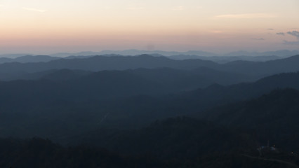 A morning sight of Pilok Mountain in the north of Thong Pha Phum National Park, Thailand