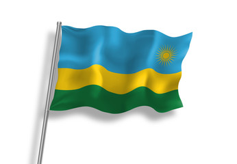 Drapeau du Rwanda en qualité vectorielle 