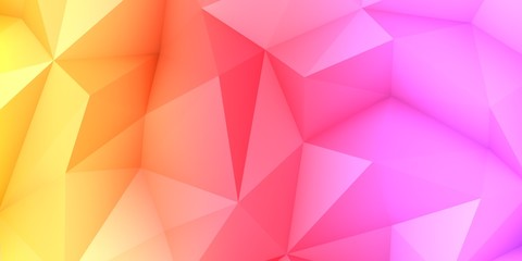 3D Illustration - Colorful low poly texture 