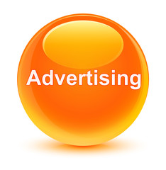 Advertising glassy orange round button