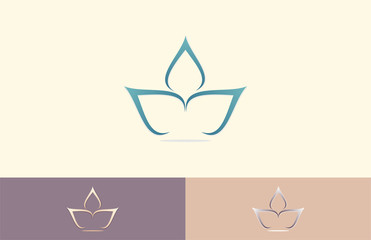  lotus abstract flower yoga icon logo