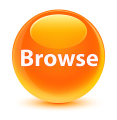 Browse glassy orange round button