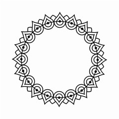 Circle ornamental frame. Round pattern.