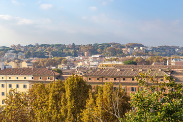Obraz premium Rome, Italy. View of the Janiculum Hill