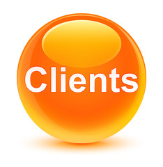 Clients glassy orange round button