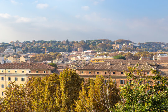Rome, Italy. View of the Janiculum Hill
