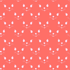 Orange seamless background with cute face