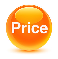 Price glassy orange round button