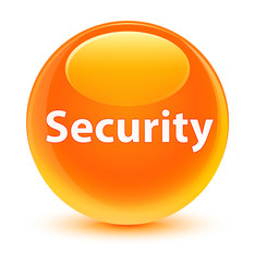 Security glassy orange round button