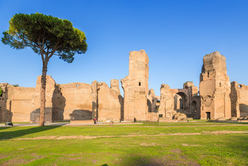 Rome, Italy. The terms of Caracalla are the thermae of the Emperor Caracalla in Rome, officially termed the thermae of Antoninian, 217.
