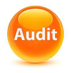 Audit glassy orange round button