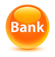 Bank glassy orange round button