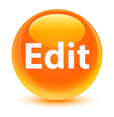Edit glassy orange round button