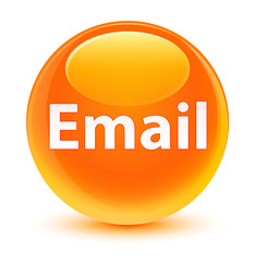 Email glassy orange round button