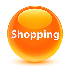 Shopping glassy orange round button